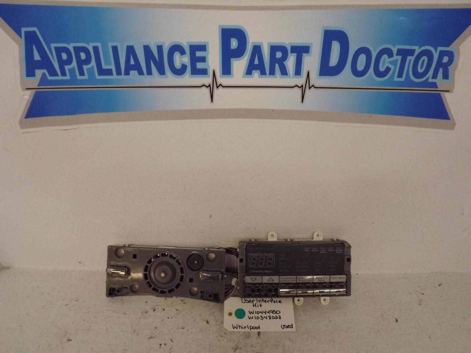 Whirlpool Dryer W10444950 W10348028 W10352341 User Interface Kit Used Whirlpool Dryer W10444950 W10348028 W10352341 User Interface Kit Used